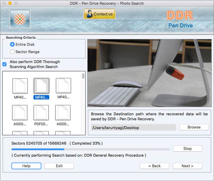 Screenshot of USB Repair for Mac