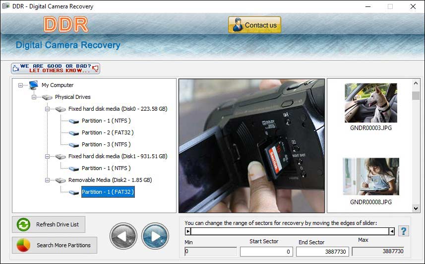 Digital Camera Recovery screenshot